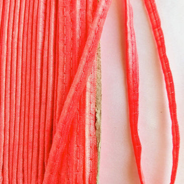 2mm Flanged Insertion Piping on 9mm Band, Bright Pink Art Silk Fabric Trim, Cord piping Trim